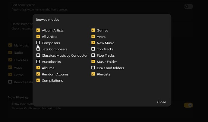 squeeze browse modes